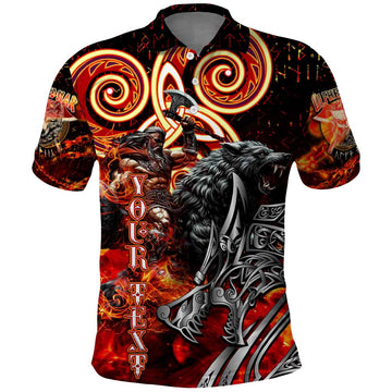 Ulfhednar Wofl Warrior Viking Polo Shirt Runes Norse Mythology Fire DT02