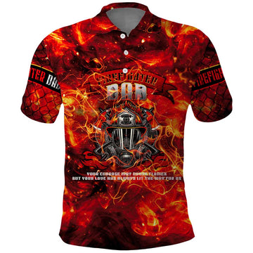 Firefighter Dad Polo Shirt a Hero in the Flames - a Light in Our Lives DT02