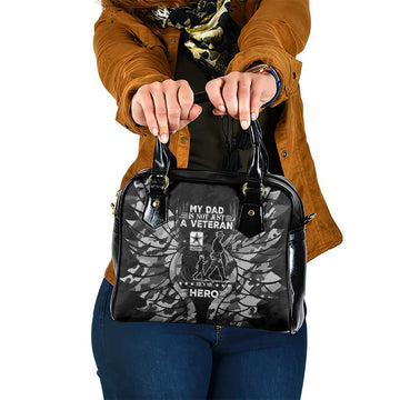 Veteran Fathers Day Shoulder Handbag My Dad is Not Just a Veteran, He's My Hero DT02