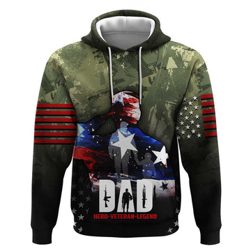 Veteran Dad Hoodie I Am a Veteran Like My Father Before Me DT02