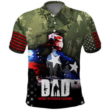 Veteran Dad Polo Shirt I Am a Veteran Like My Father Before Me DT02