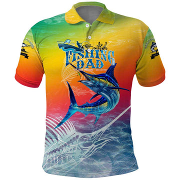Fishing Dad Polo Shirt Fast Sharp and Strong Like a Sailfish DT02
