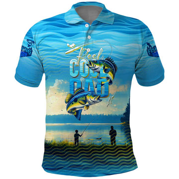 Reel Cool Dad Fishing Polo Shirt Father Hooked on Love and Lakeside Moments DT02