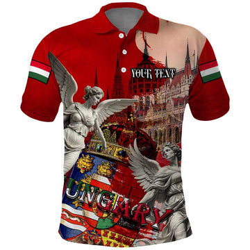 Hungary Polo Shirt Crowned with History Guarded by Angels DT02