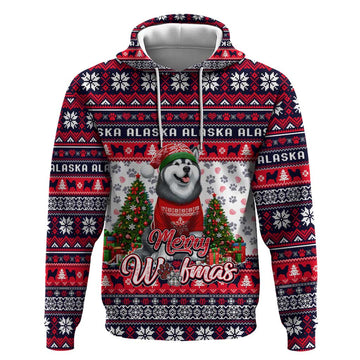 Alaska Merry Woofmas Hoodie Christmas Dog Art Style DT02