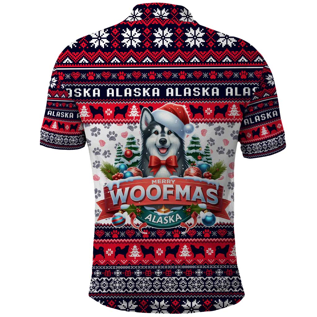 Alaska Merry Woofmas Polo Shirt Christmas Dog Art Style DT02