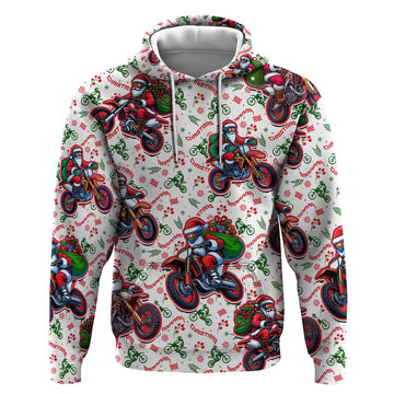 BRAAAP! Motorbike Santa Christmas Hoodie DT02