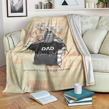 Gift for Dad - Personalized African Father and Son Blanket DT02