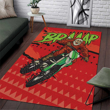 Afro Santa Braaap Area Rug Motorcross Christmas DT03