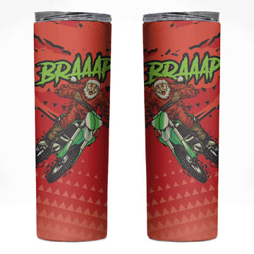 Afro Santa Braaap Skinny Tumbler Motorcross Christmas DT03