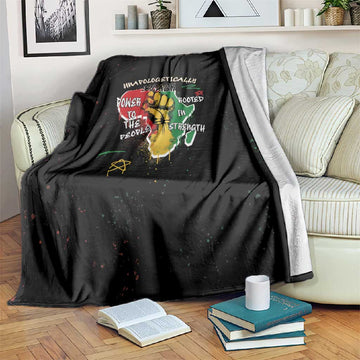 African Black Power Blanket Unapologetically Black Raised Fist DT03