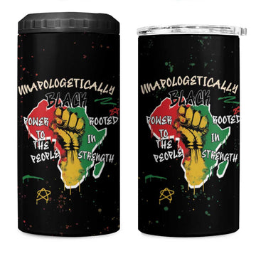 African Black Power 4 in 1 Can Cooler Tumbler Unapologetically Black Raised Fist DT03