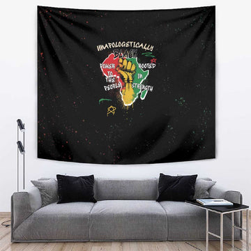 African Black Power Tapestry Unapologetically Black Raised Fist DT03