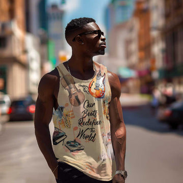 Our Beats Redefine The World African Men Tank Top Afro Music DT03