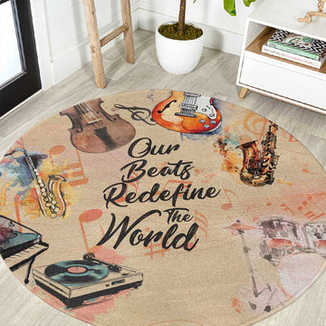 Our Beats Redefine The World African Round Carpet Afro Music DT03