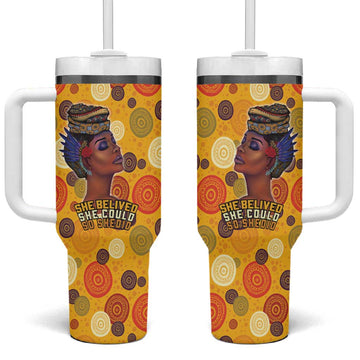 African Women Tumbler With Handle She Believed She Could So She Did DT03