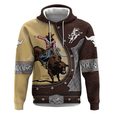 Bull Riding Hoodie Cowboy Courage Rodeo DT03