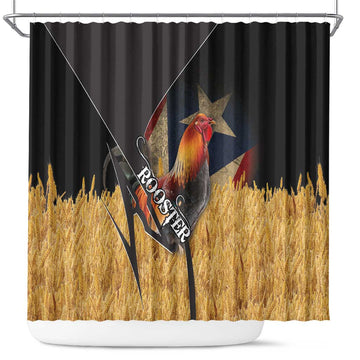 Puerto Rico Rooster Shower Curtain Gallo Boricua DT03