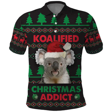 Cute Koala Polo Shirt Koalified Christmas Addict DT03