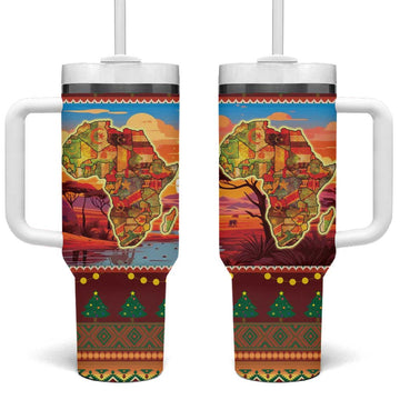 African Christmas Tumbler With Handle Afro Heritage and Celebrated DT03