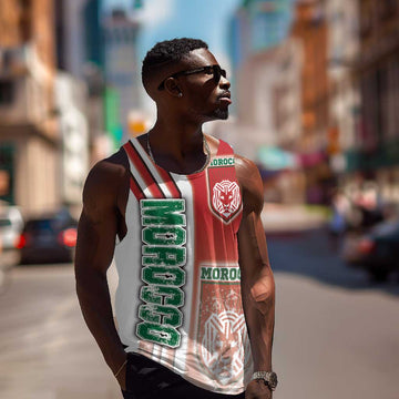 Morocco Soccer Men Tank Top Atlas Lions Football - Road To Champion DT03