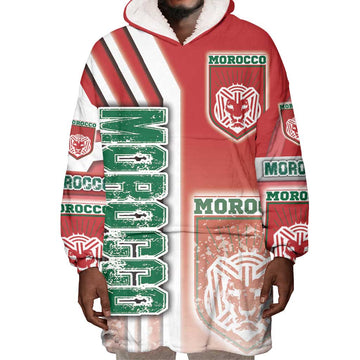 Morocco Soccer Wearable Blanket Hoodie Atlas Lions Football - Road To Champion DT03