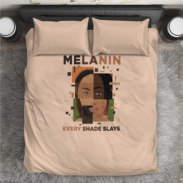 Melanin Every Shade Slays Bedding Set Afro Women DT03