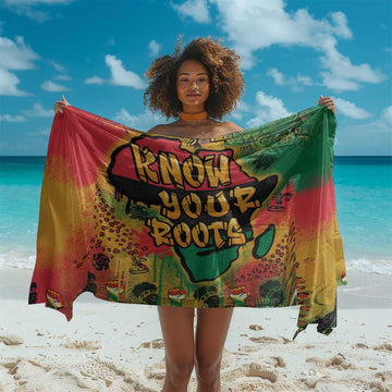 Africa Map Graffiti Sarong Know You Roots Art Style DT03
