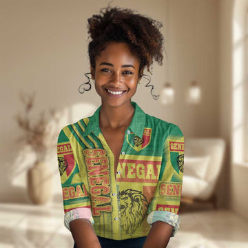 Senegal Soccer Women Casual Shirt Lions of Teranga Football - Road To Champion DT03