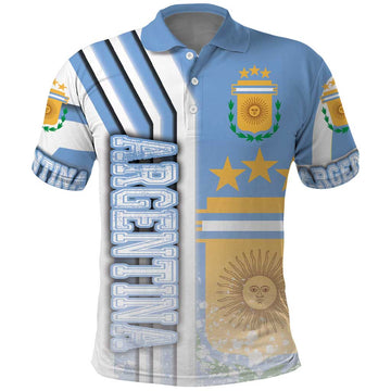 Argentina Football Polo Shirt La Albiceleste Soccer - Road To Champion DT03