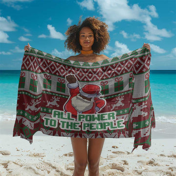 Black Santa Fist Christmas Africa Sarong All Power to the People DT03