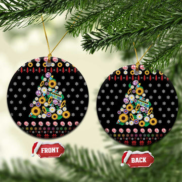 Hippie Xmas Ceramic Ornament Hippie Flower Christmas Tree DT03