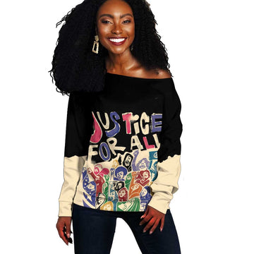 African Stand Firm Off Shoulder Sweater Justice For All DT03