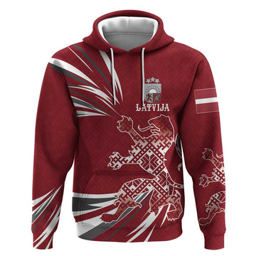 Latvia Hoodie Latvian Lion Traditional Pattern DT03