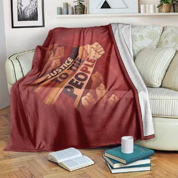 Justice To The People Africa Blanket Afro Raised Fist DT03