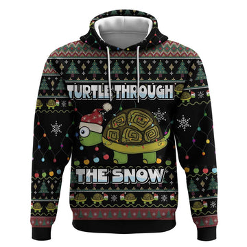 Turtle Through The Snow Christmas Hoodie DT03