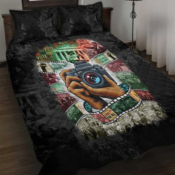 African American Civil Rights Leaders Quilt Bed Set Heritage in Frames Photography DT03