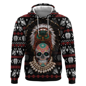 Warrior Of Indian Skull Hoodie Native American DT03