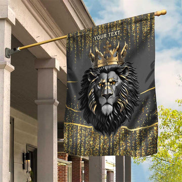 Personalized Black and Gold Lion Africa Garden Flag DT03