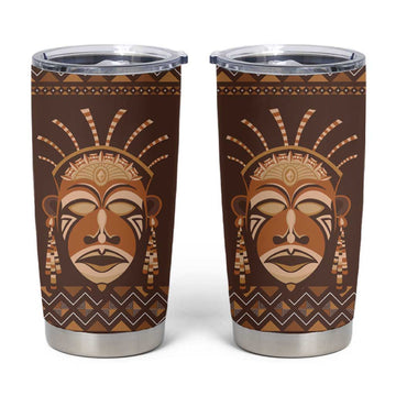 African Mask Printed Mudcloth Tumbler Cup Afro Bogolan DT03
