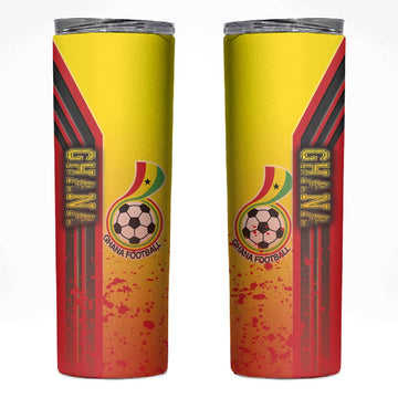 Ghana Soccer Skinny Tumbler Black Stars Football - Road To Champion DT03