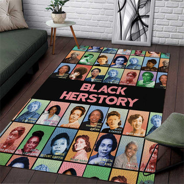 Afro Black Herstory Area Rug African Women History DT03