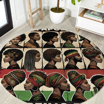 Never Apologize for Being Black Round Carpet African Pride DT03