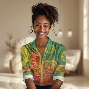Cameroon Soccer Women Casual Shirt Indomitable Lions Football - Road To Champion DT03