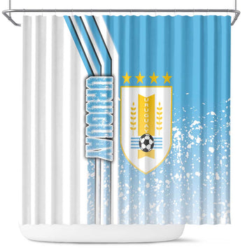 Uruguay Football Shower Curtain Sky Blue Soccer - Road To Champion DT03