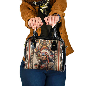 Native American Man Shoulder Handbag Feather Headdress With Dream Catcher DT04