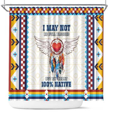 Native American Love Shower Curtain Dream Catcher With Angel Wings DT04