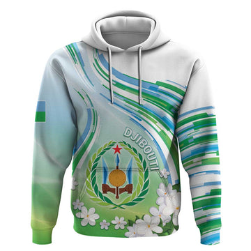 Personalised Djibouti Hoodie Jabuuti Emblem With Jasmine DT04