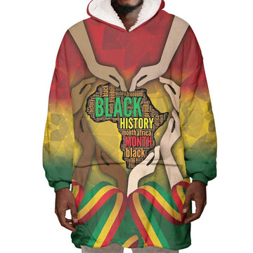 Black History Month Wearable Blanket Hoodie I Am Black DT04