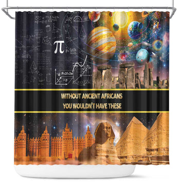 Ancient African Achievements Shower Curtain Egyptian Pyramids Galaxy DT04